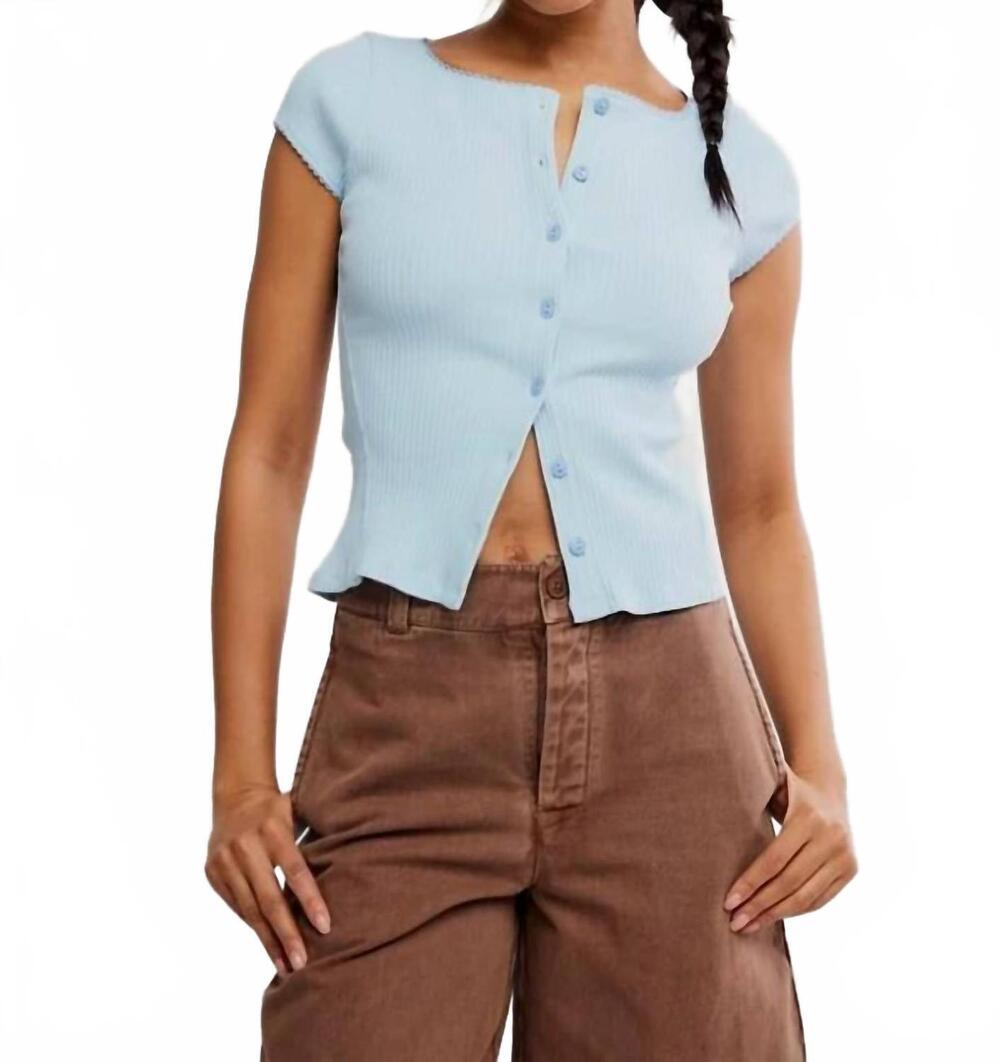 NEW FREE PEOPLE most wanted cardi top in blue